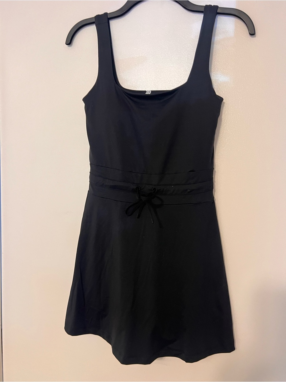 all in motion Black Scoop Neck Tank Mini Dress with Tie Waist